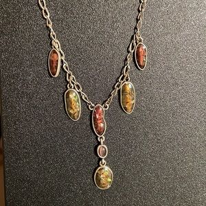 18” CH necklace, nature’s colors in a fall palette